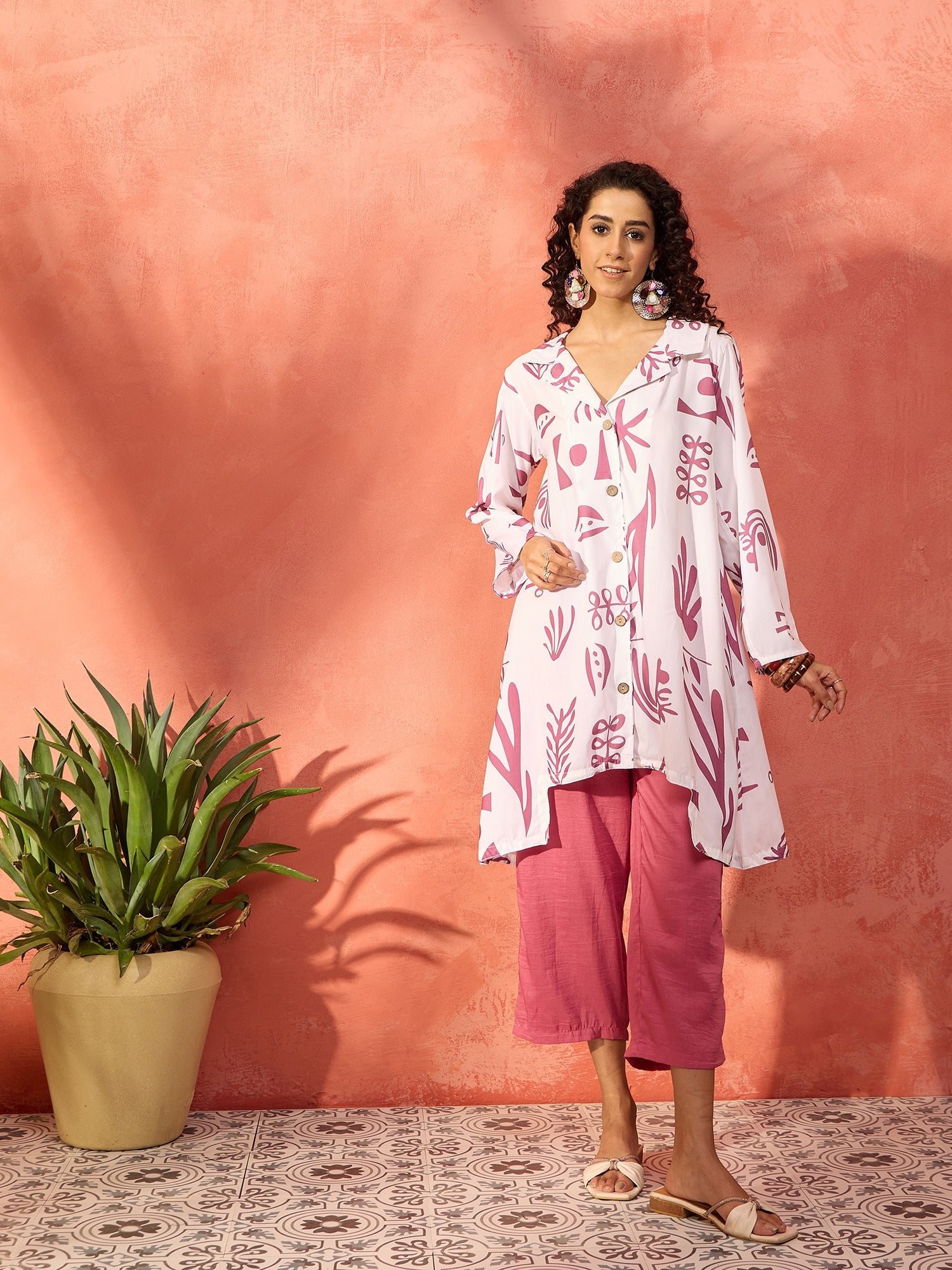 Pink Dazzle Blazer Kurta Pant Set