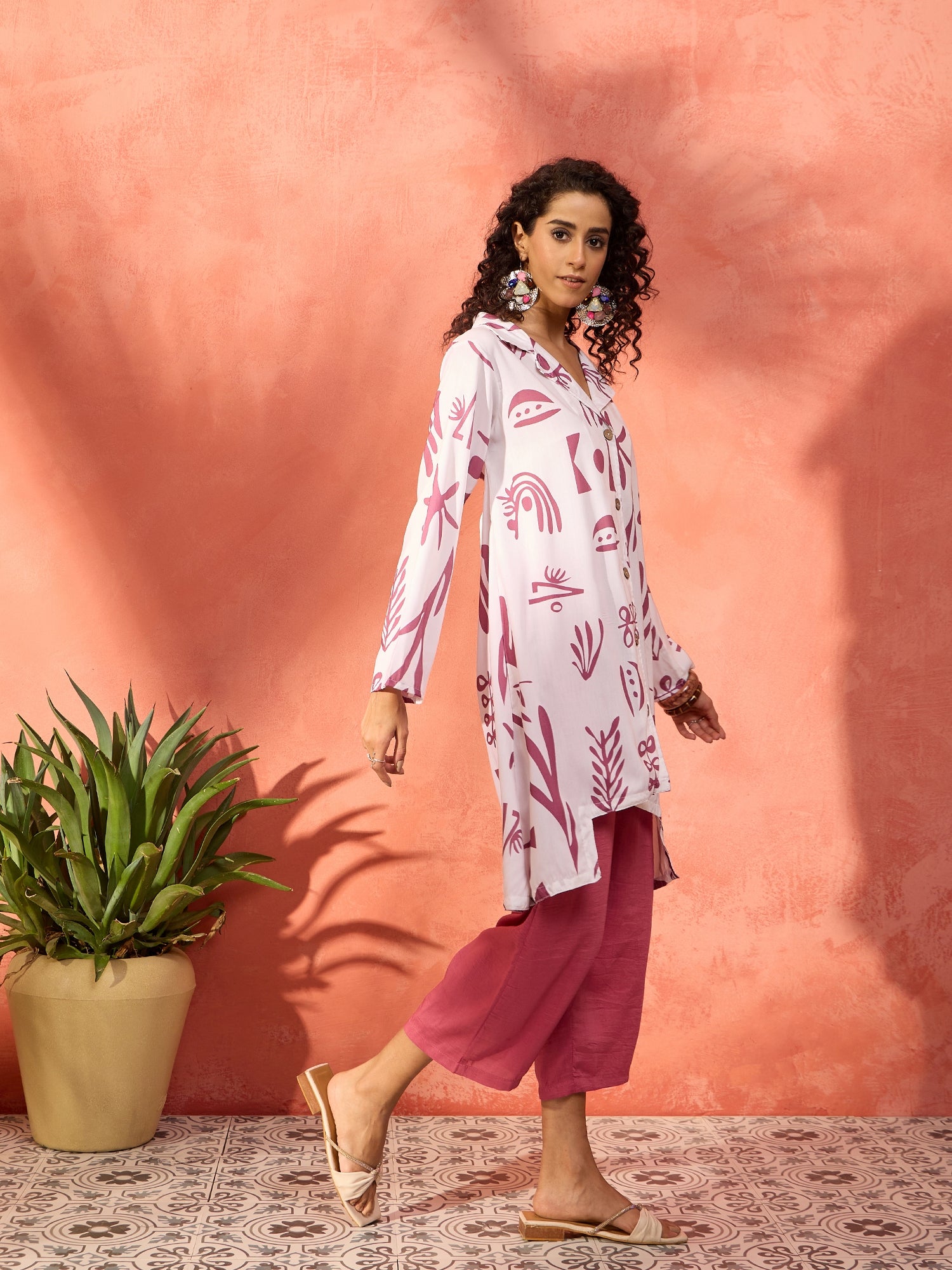 Pink Dazzle Blazer Kurta Pant Set