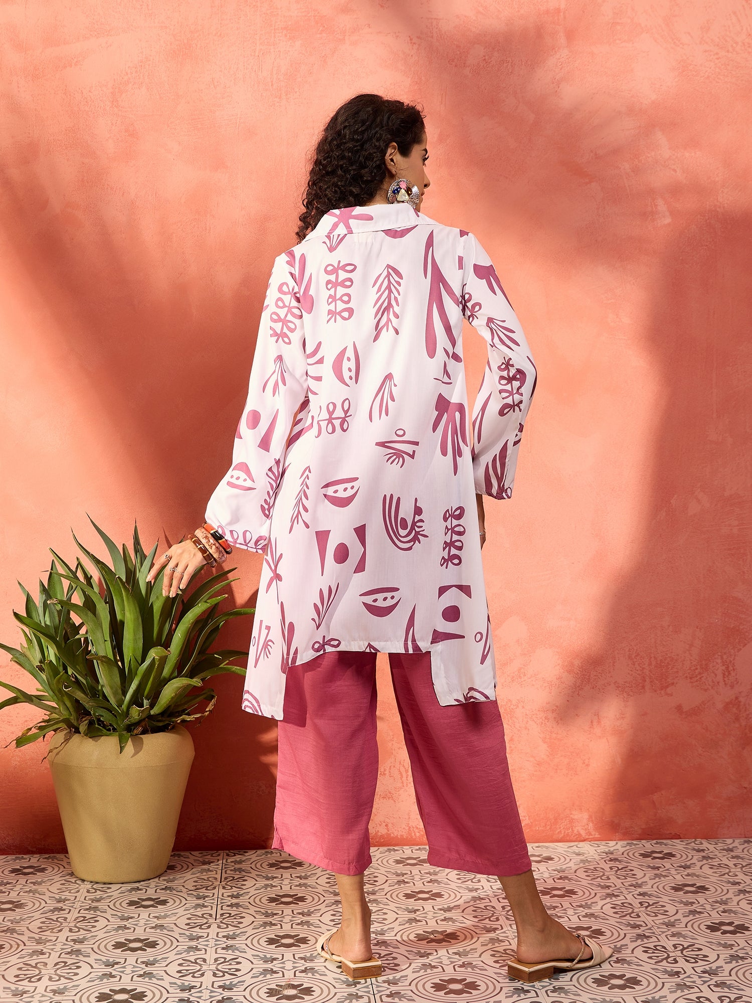 Pink Dazzle Blazer Kurta Pant Set