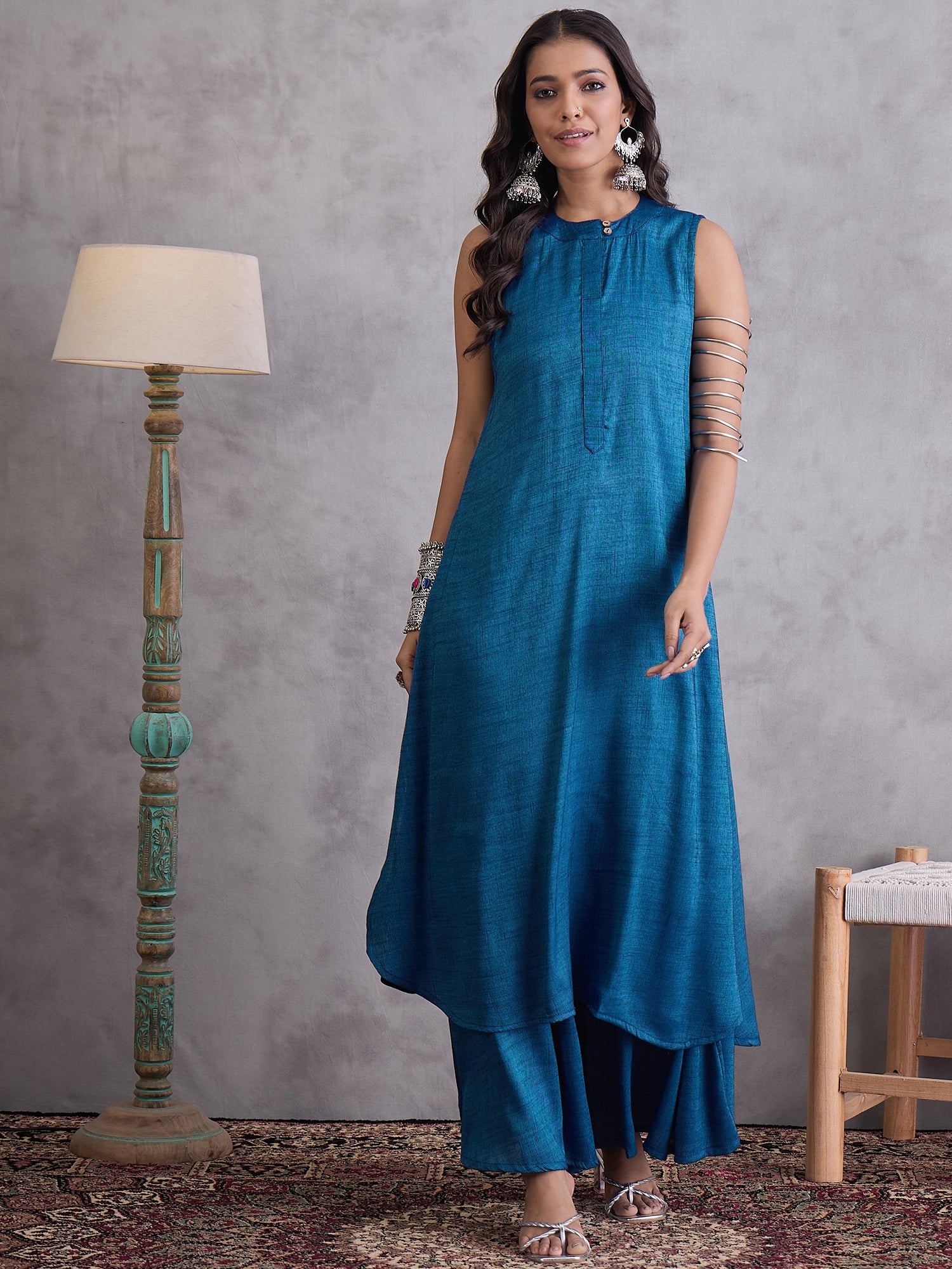 Peacock Blue Kurta Set