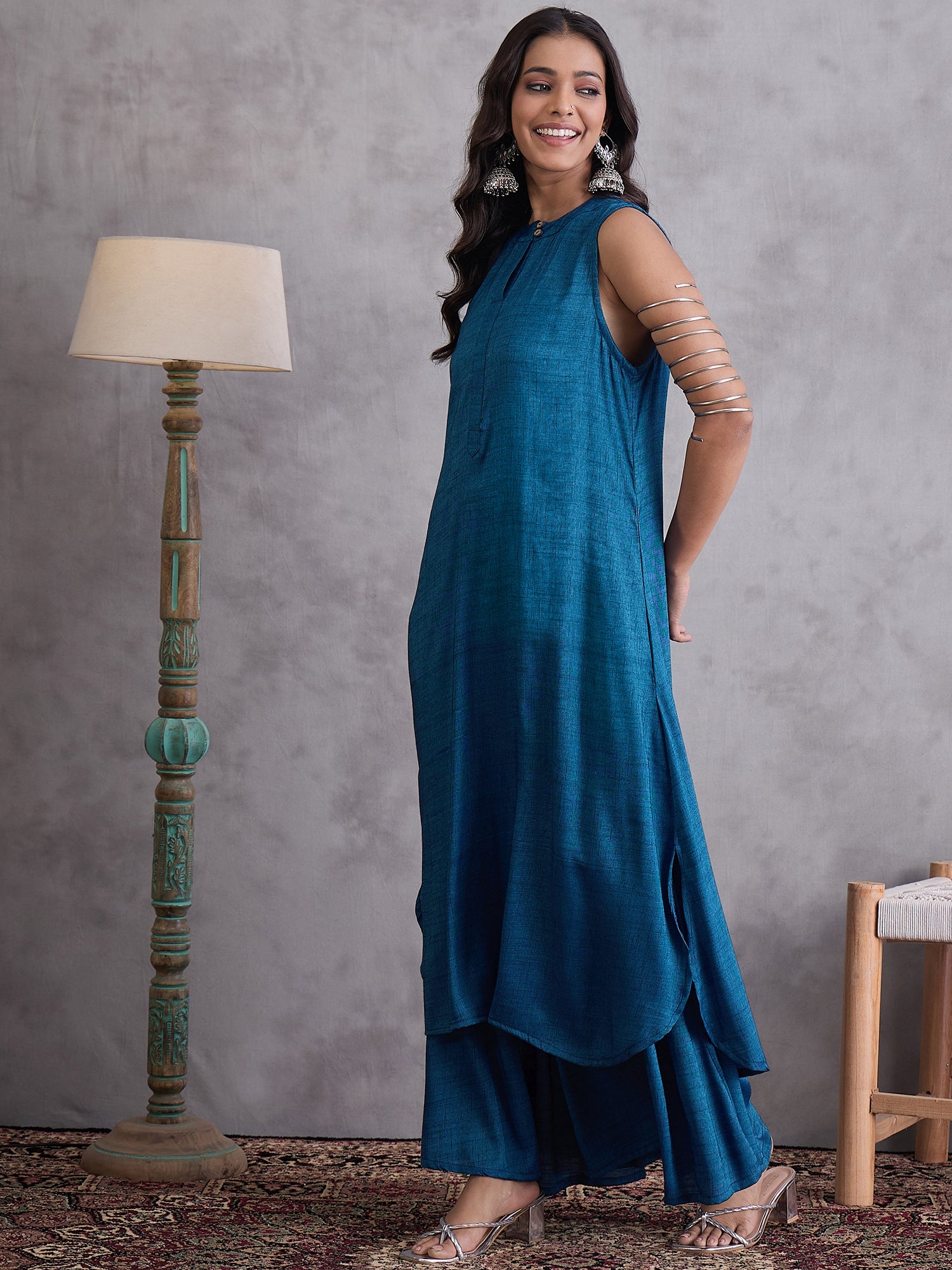 Peacock Blue Kurta Set