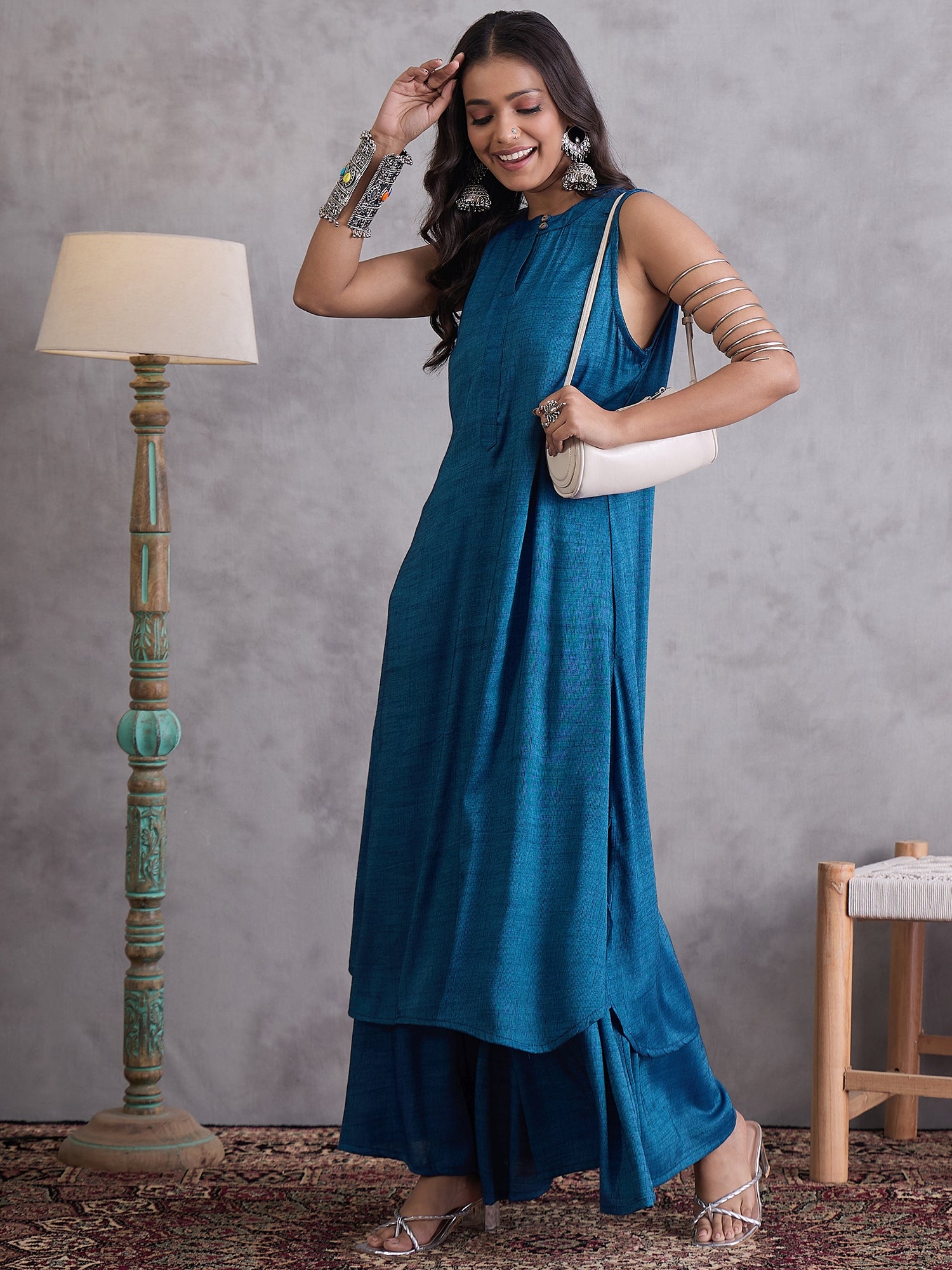 Peacock Blue Kurta Set