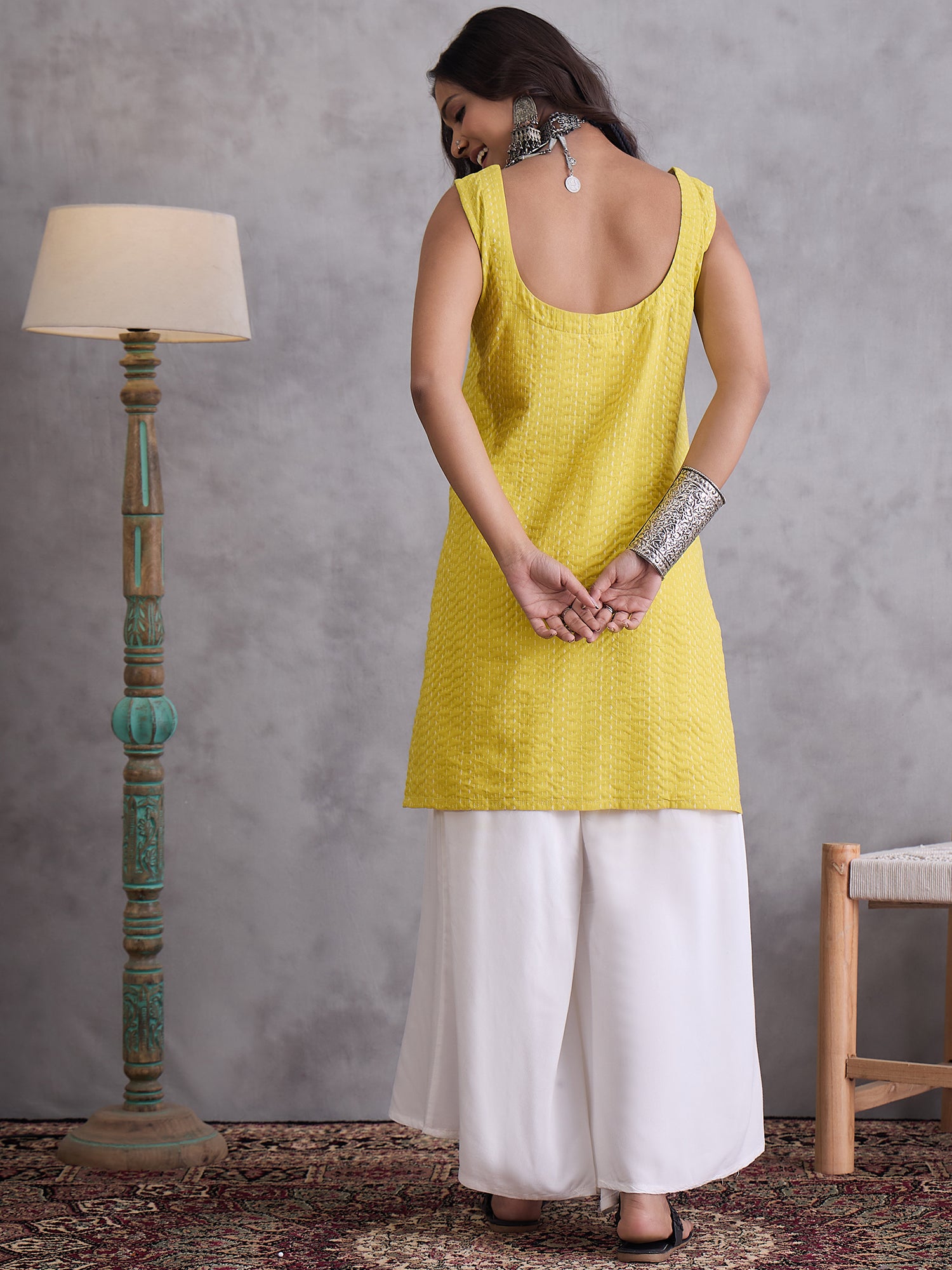 Yellow Kantha Kurta