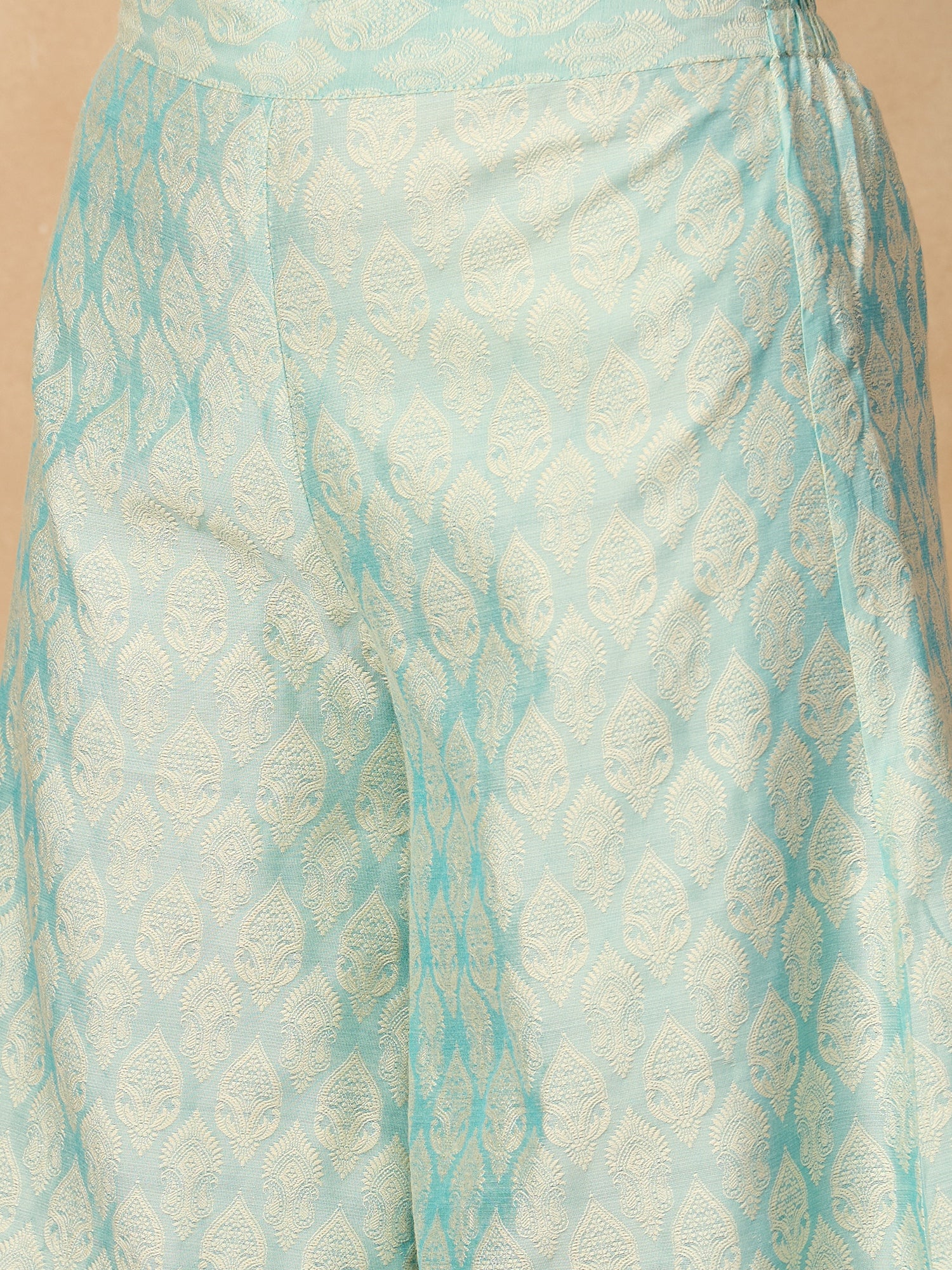 Powder Blue Jacquard Palazzo