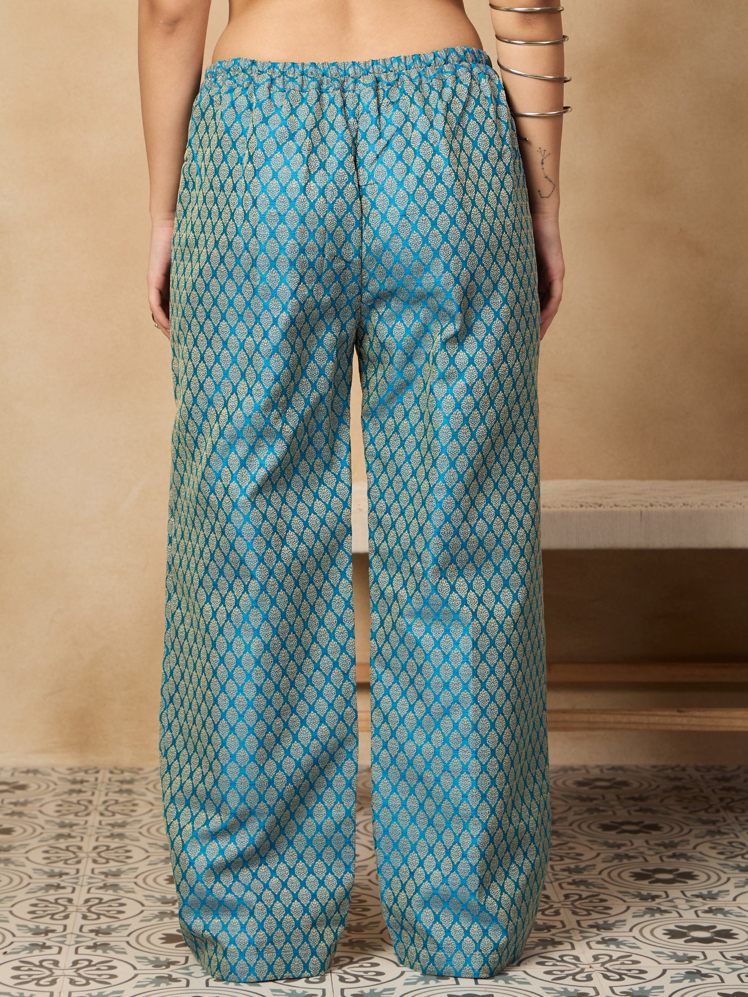 Maya Blue Brocade Pant