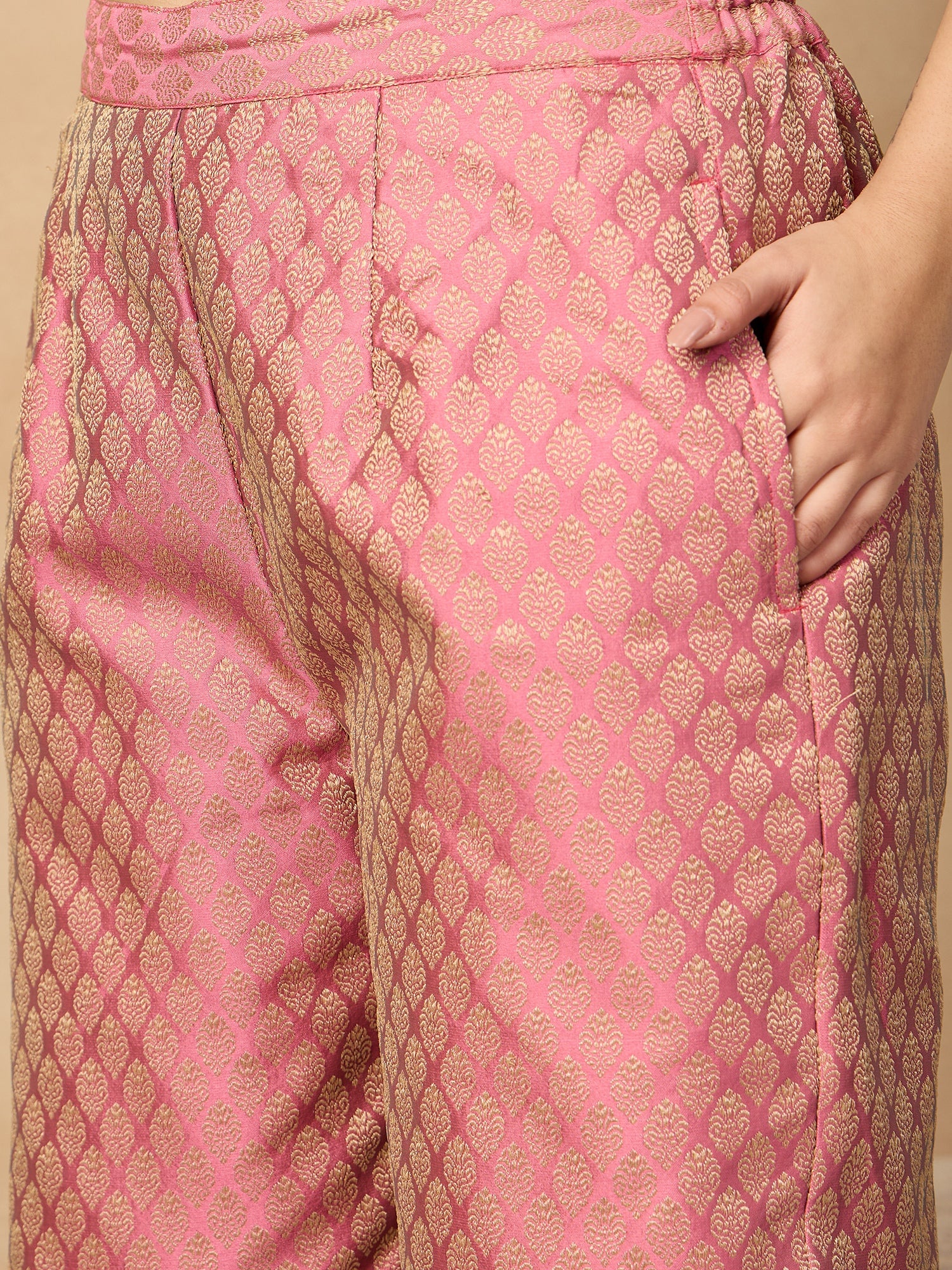 Light Pink Brocade Pant