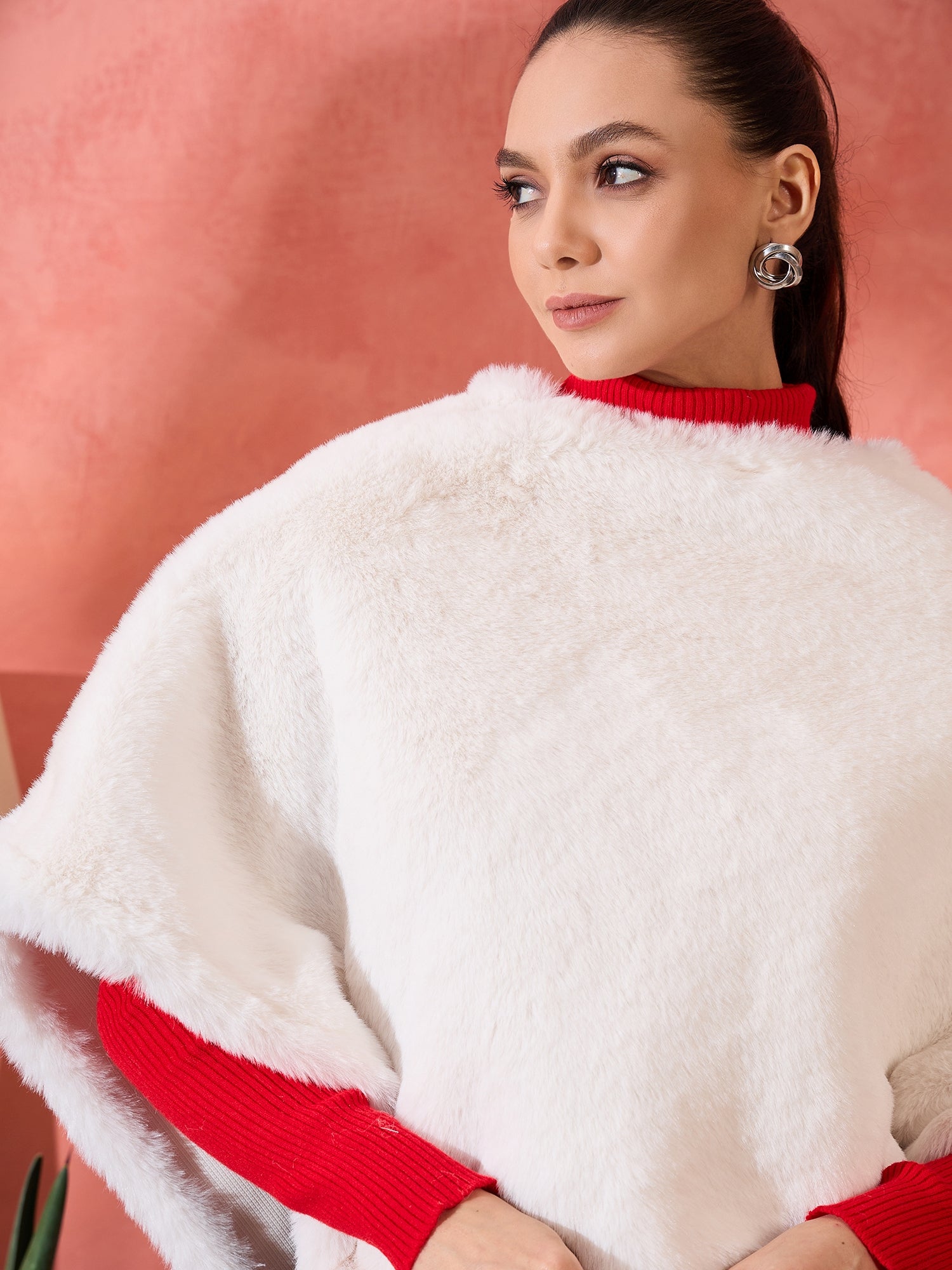 Cream Rabbit Fur Poncho