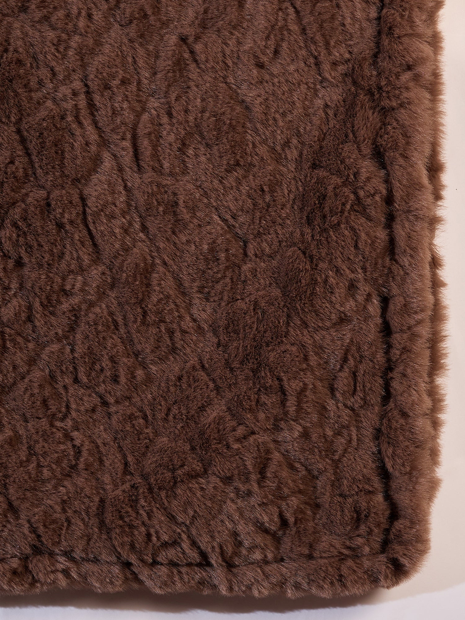 Dull Brown Rabbit Fur Poncho