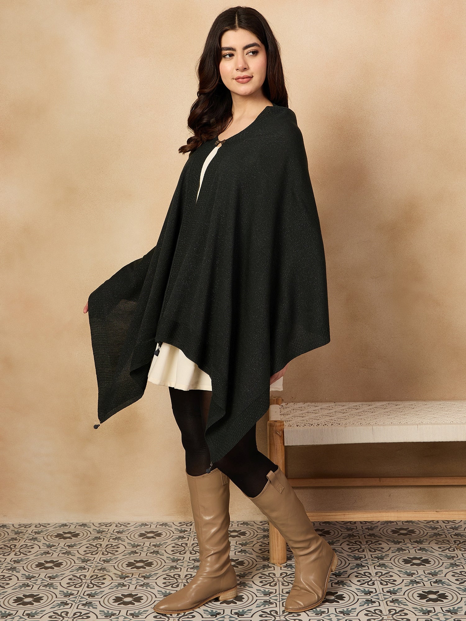 Black Shimmer Poncho