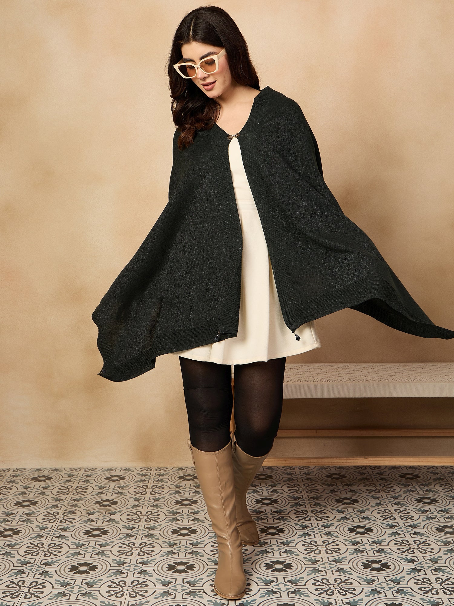 Black Shimmer Poncho