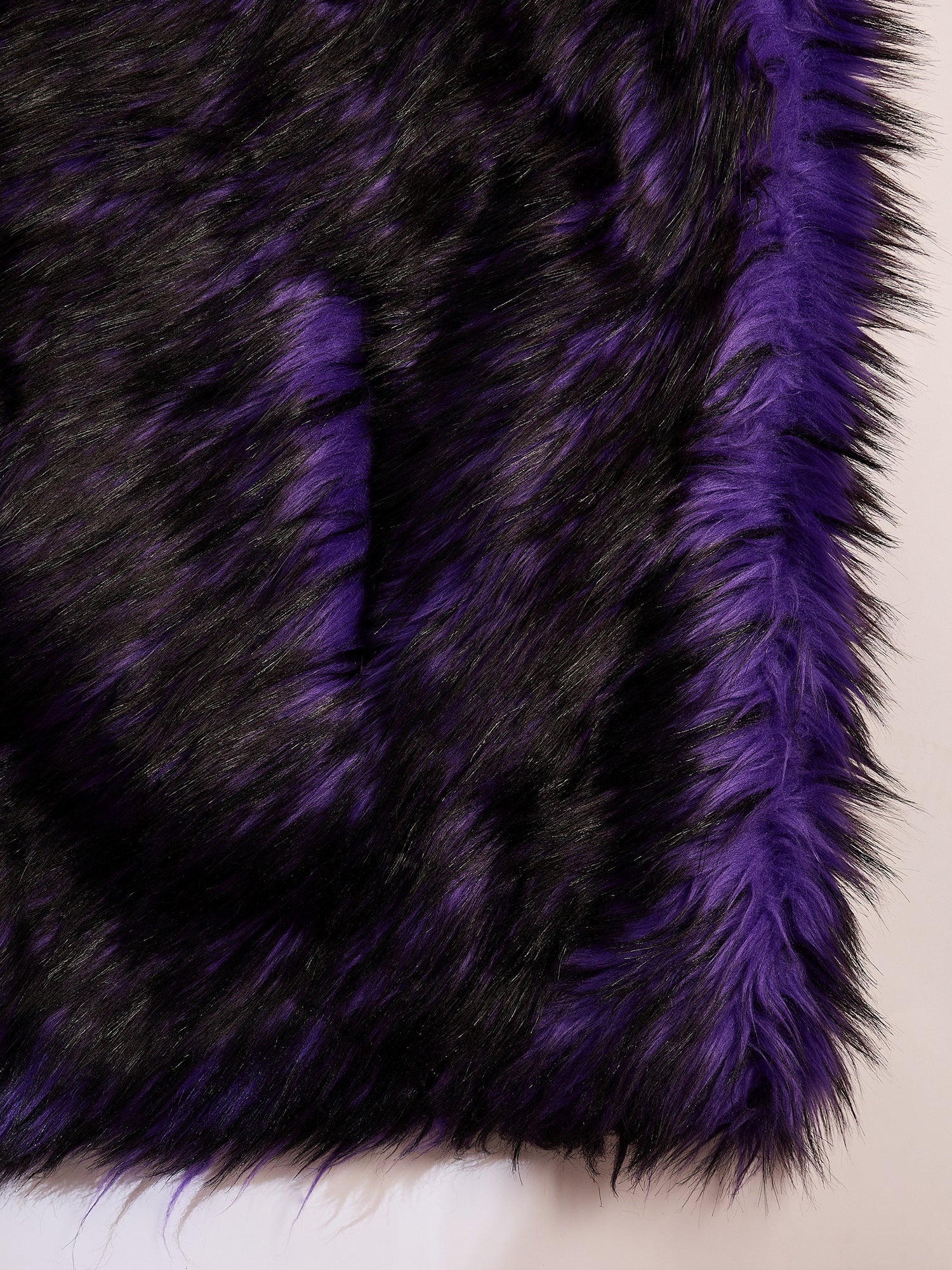 Purple Black Faux Fur Cape