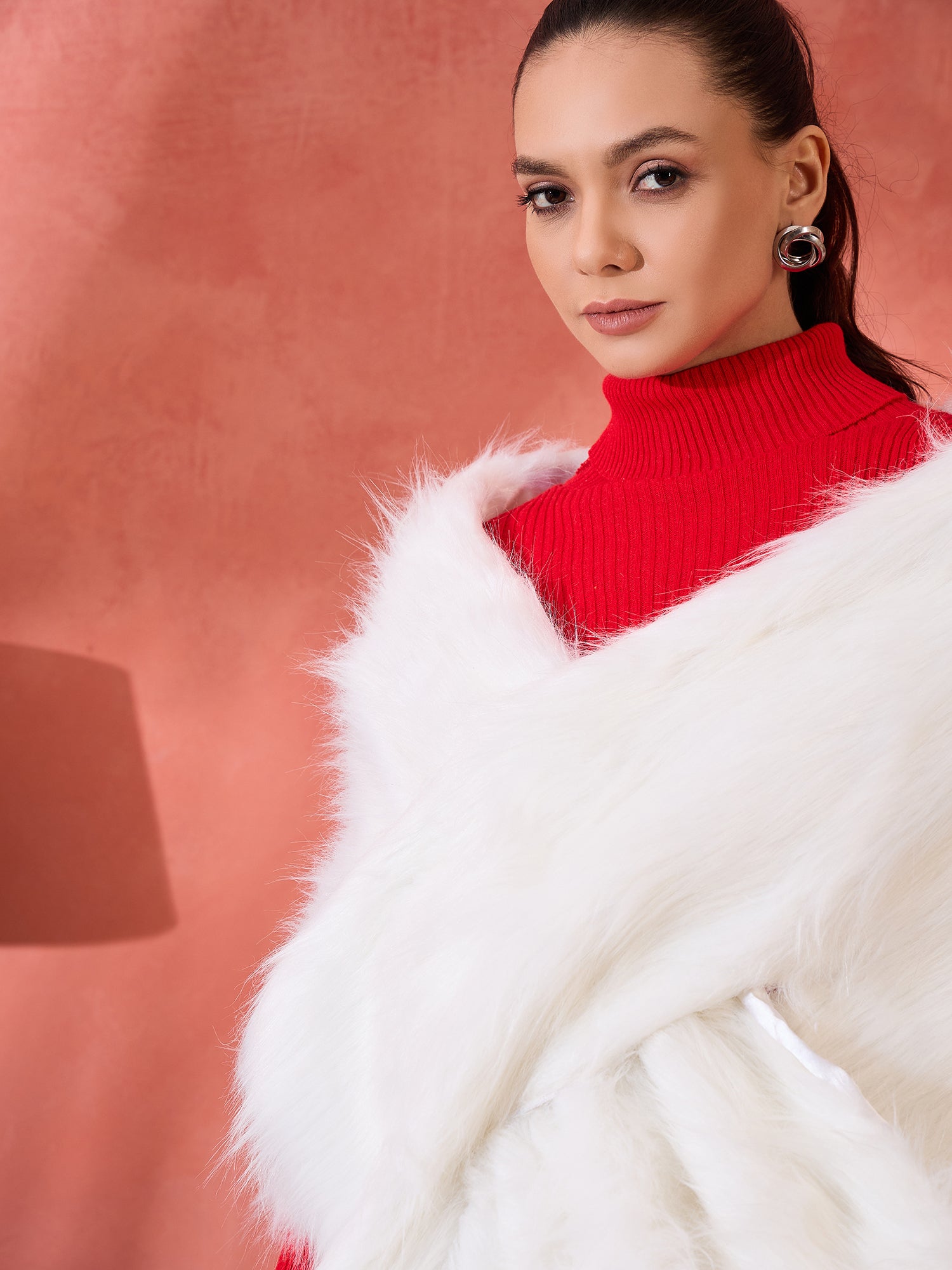 Pure White Faux Fur Cape