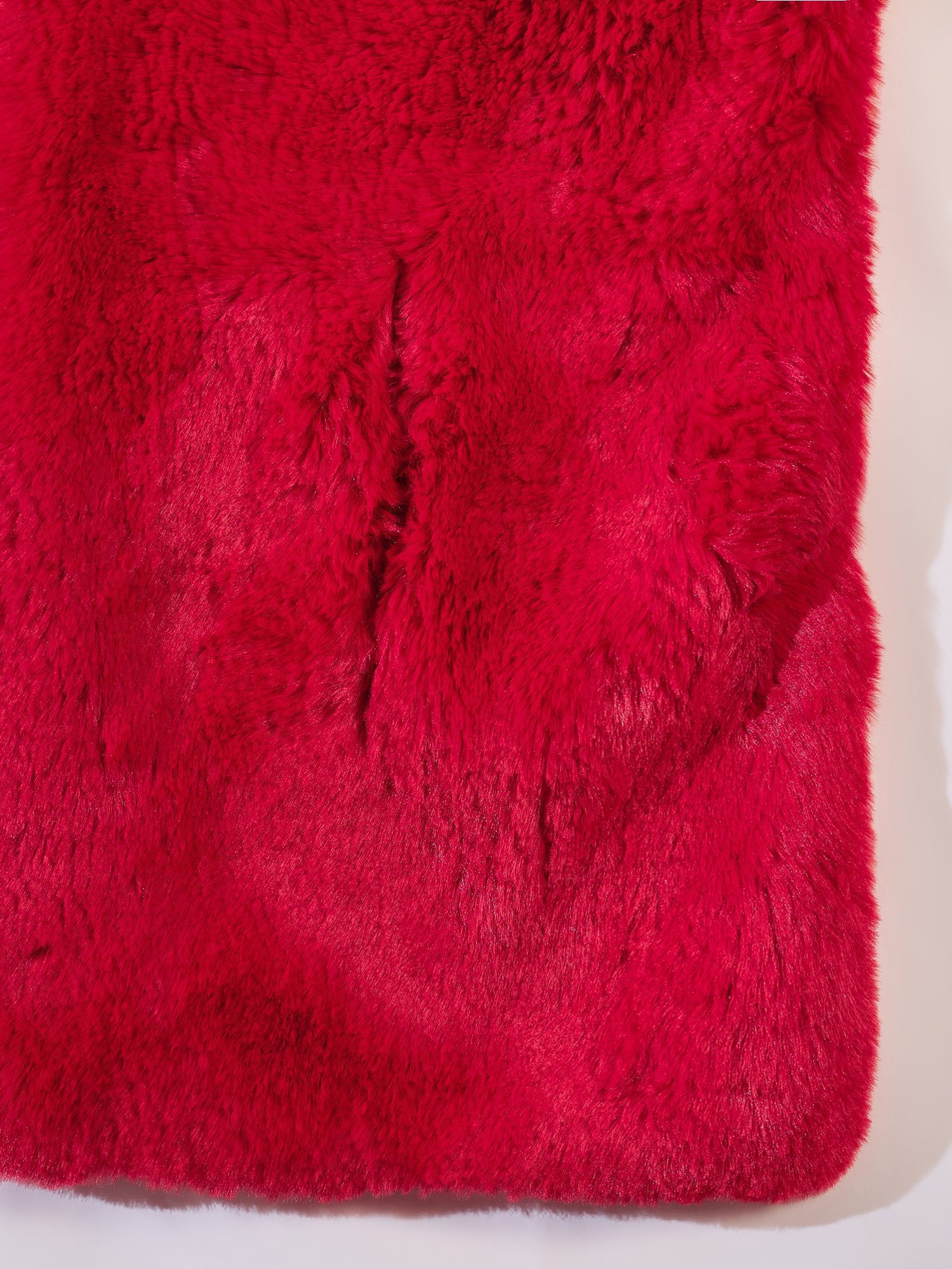 Cherry Red Long Faux Fur Cape