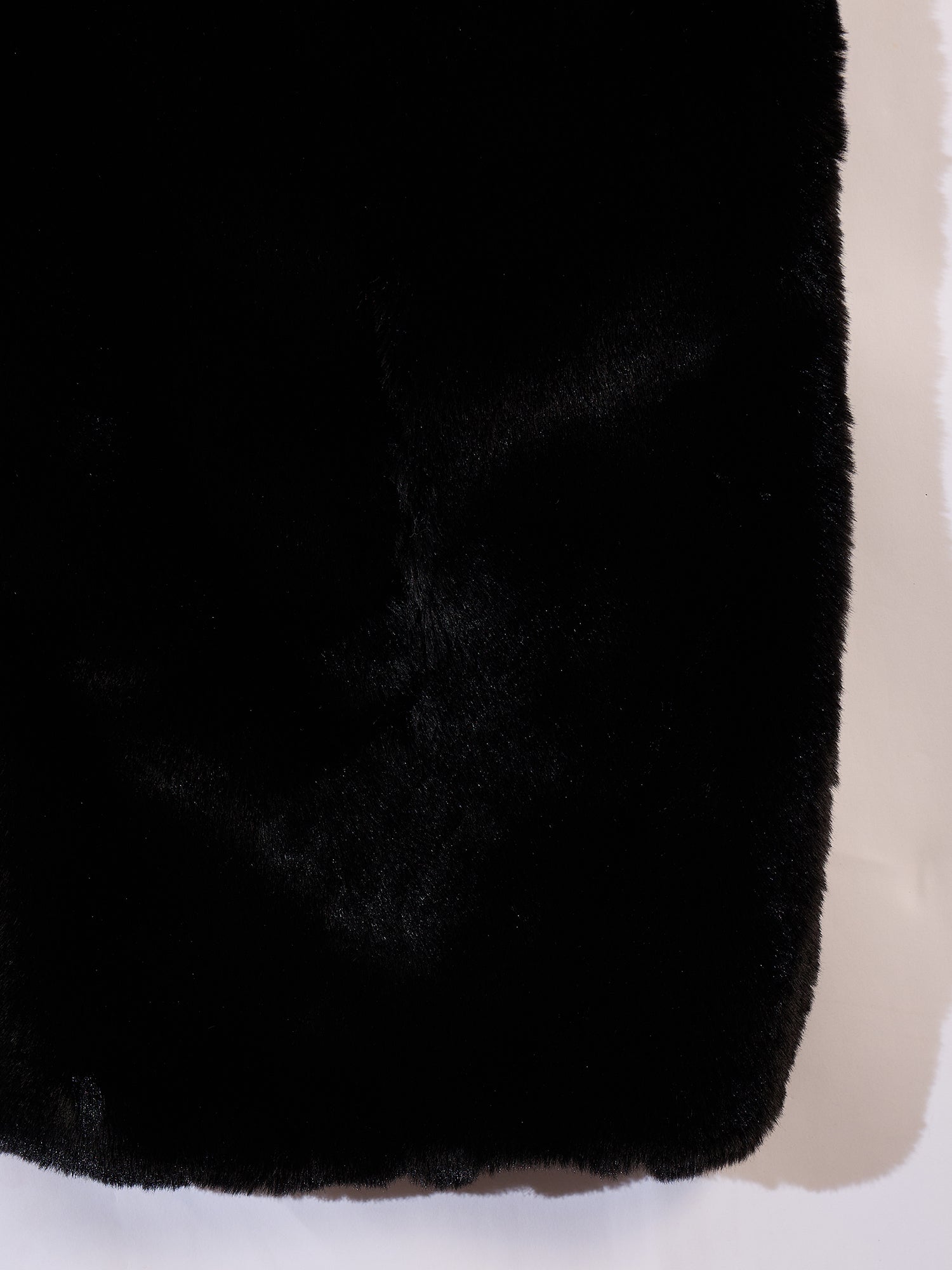 Black Long Faux Fur Cape