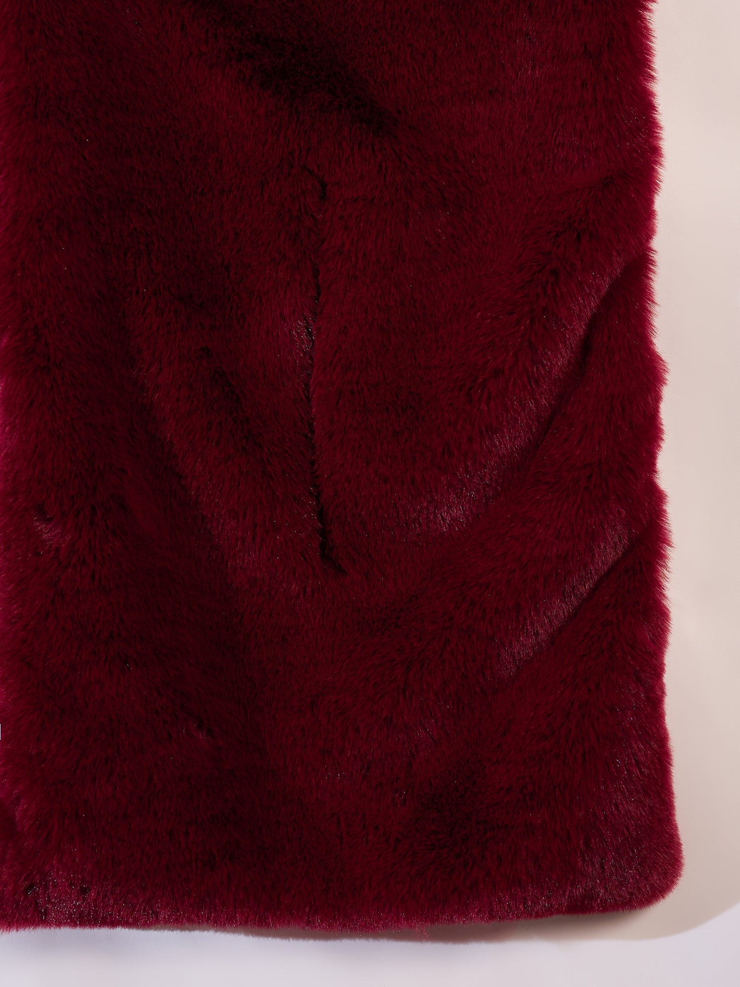 Burgundy Faux Fur Cape