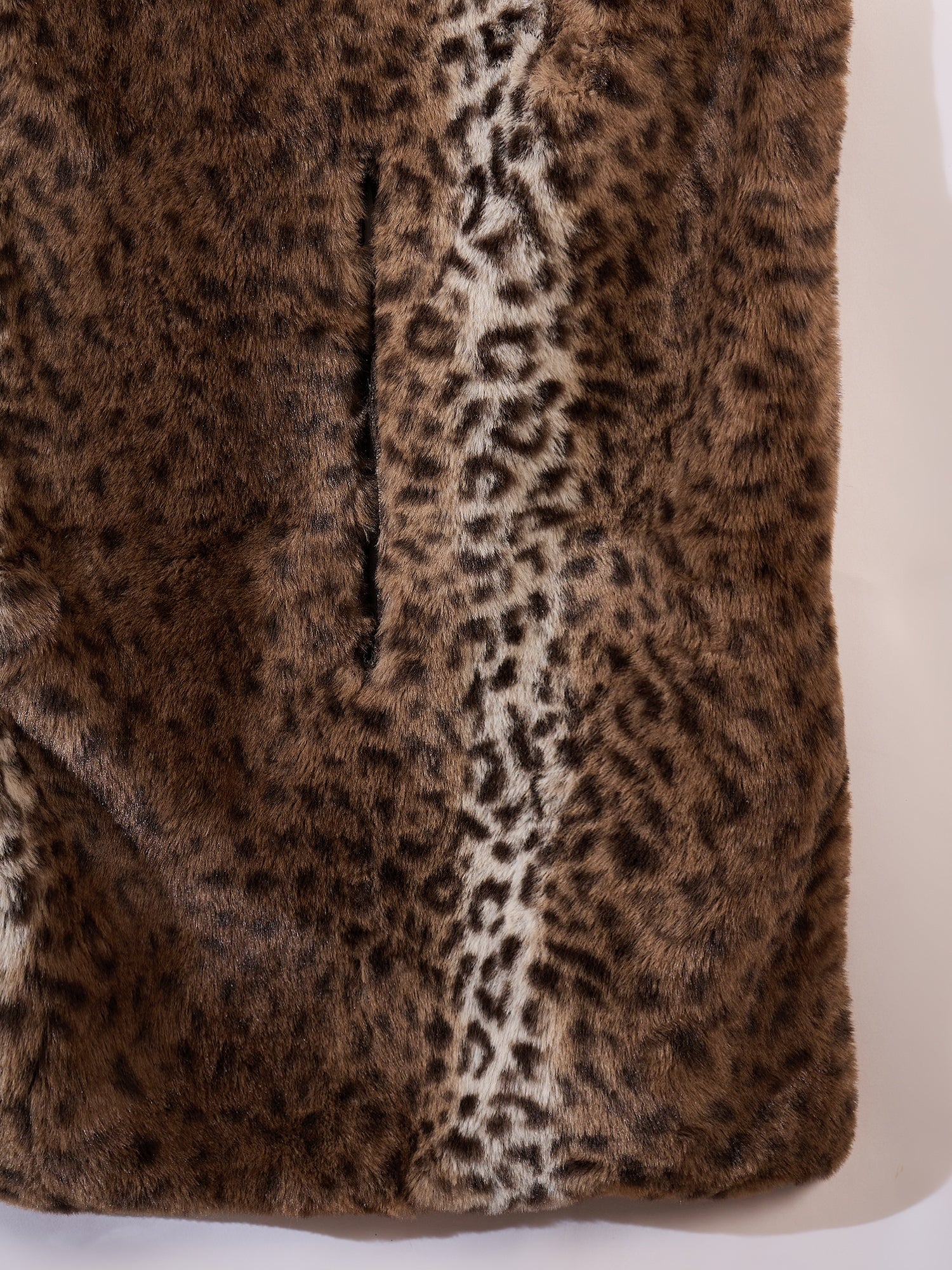 Brown Leopard Half White Rabbit Fur Cape