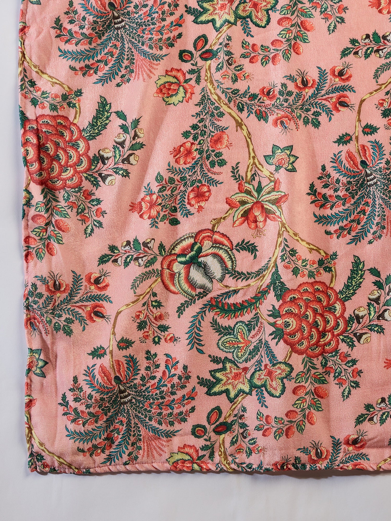 Peach Printed Velvet Shawl