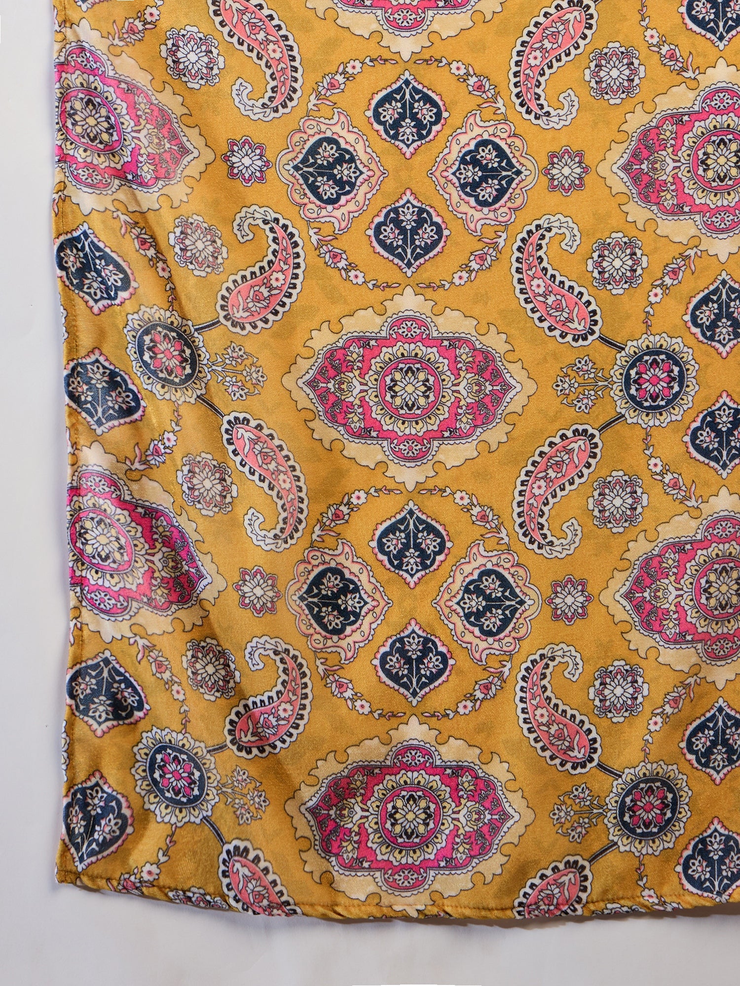 Yellow Printed Velvet Shawl