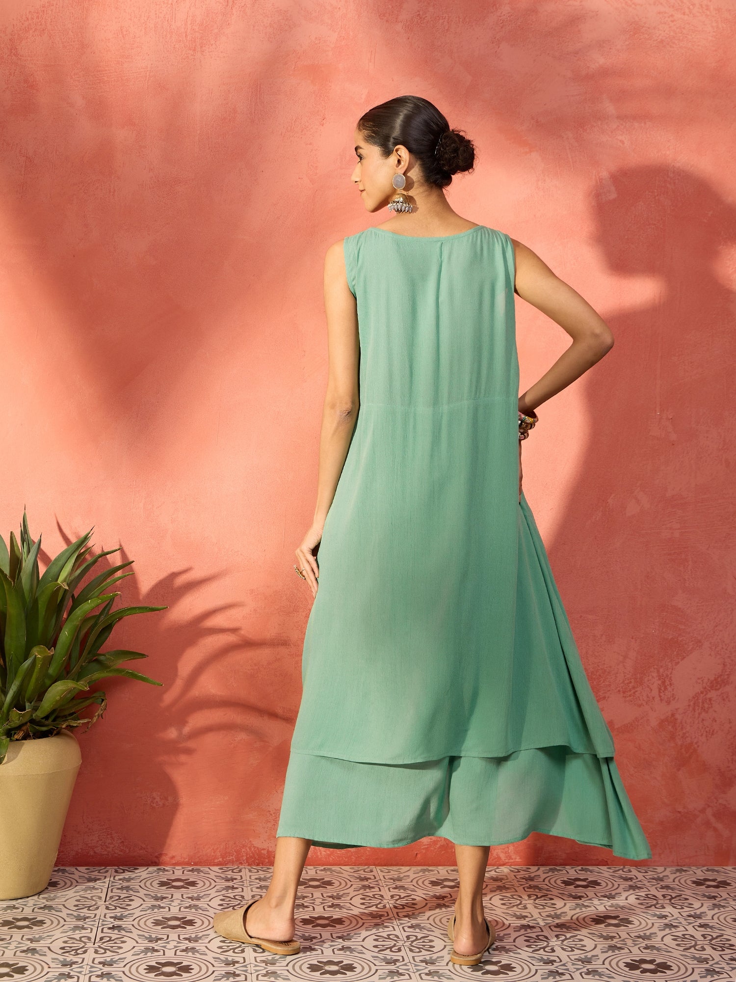 Paris Green Double Layer Dress