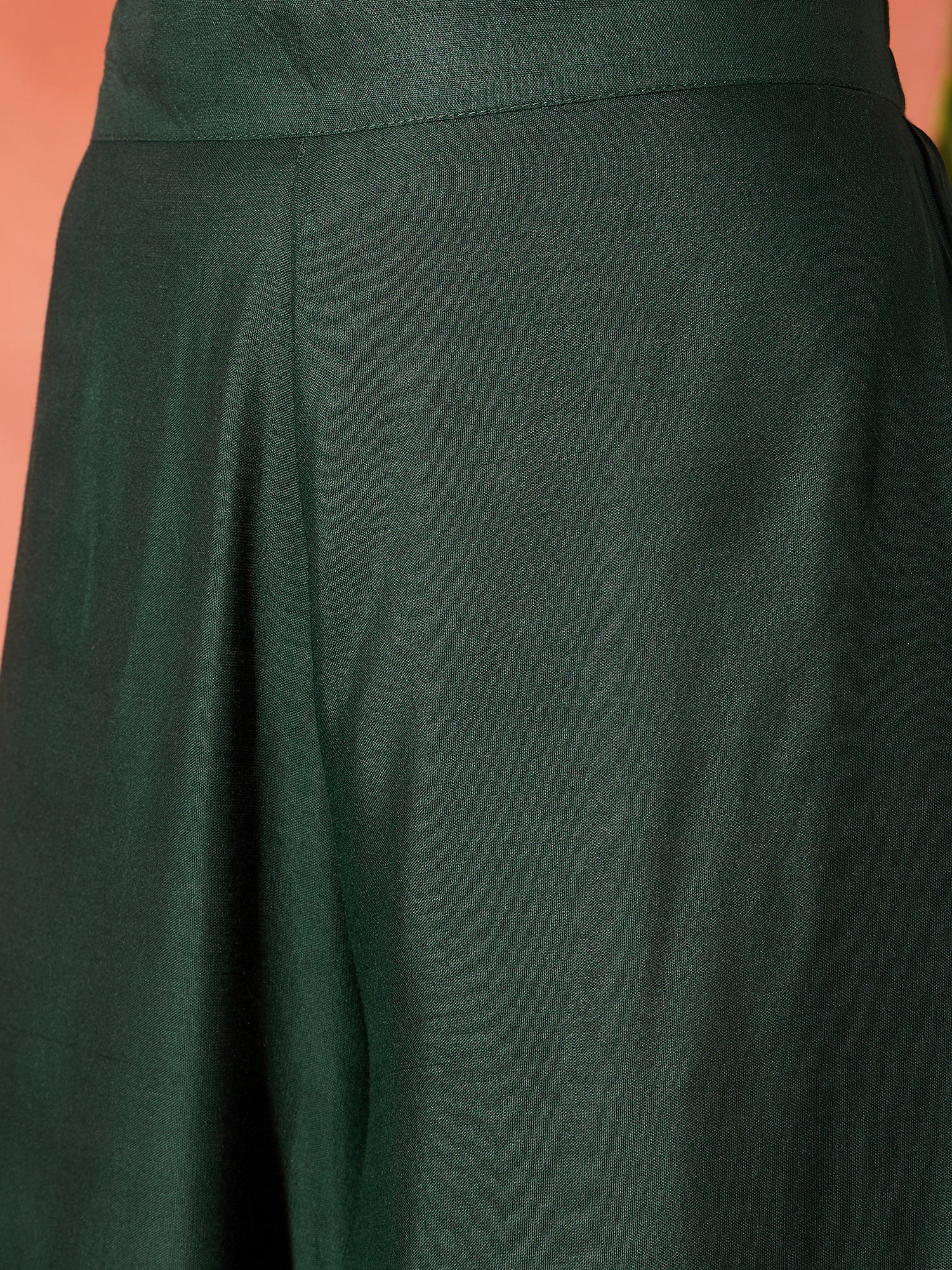 Dark Green Mandarin Patola Kurta Set