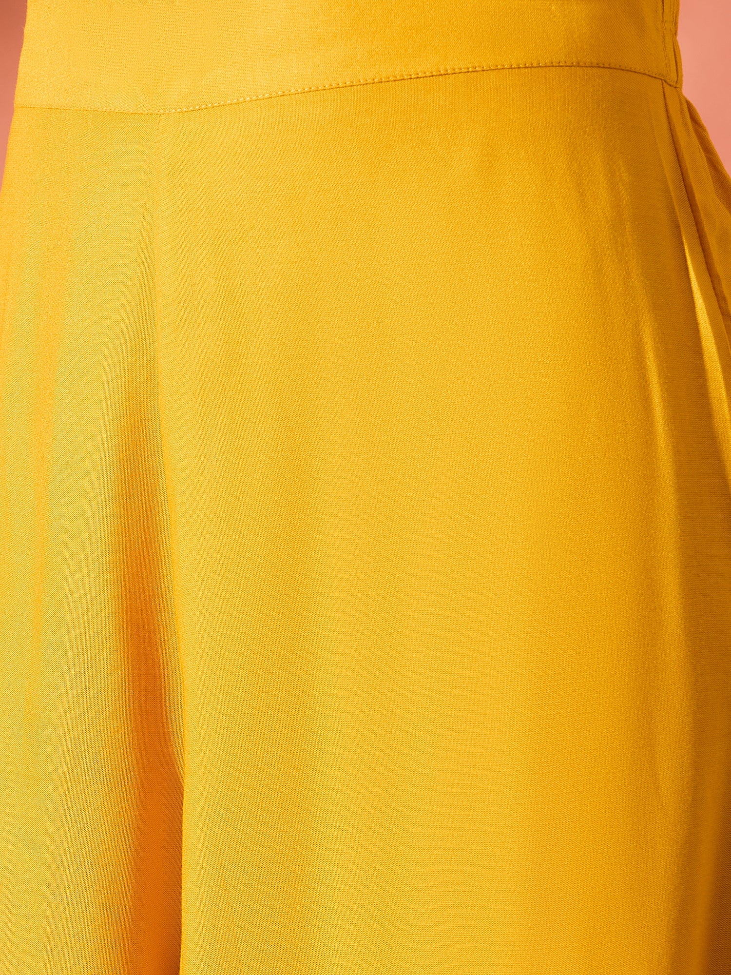 Mustard Mandarin Patola Kurta Set