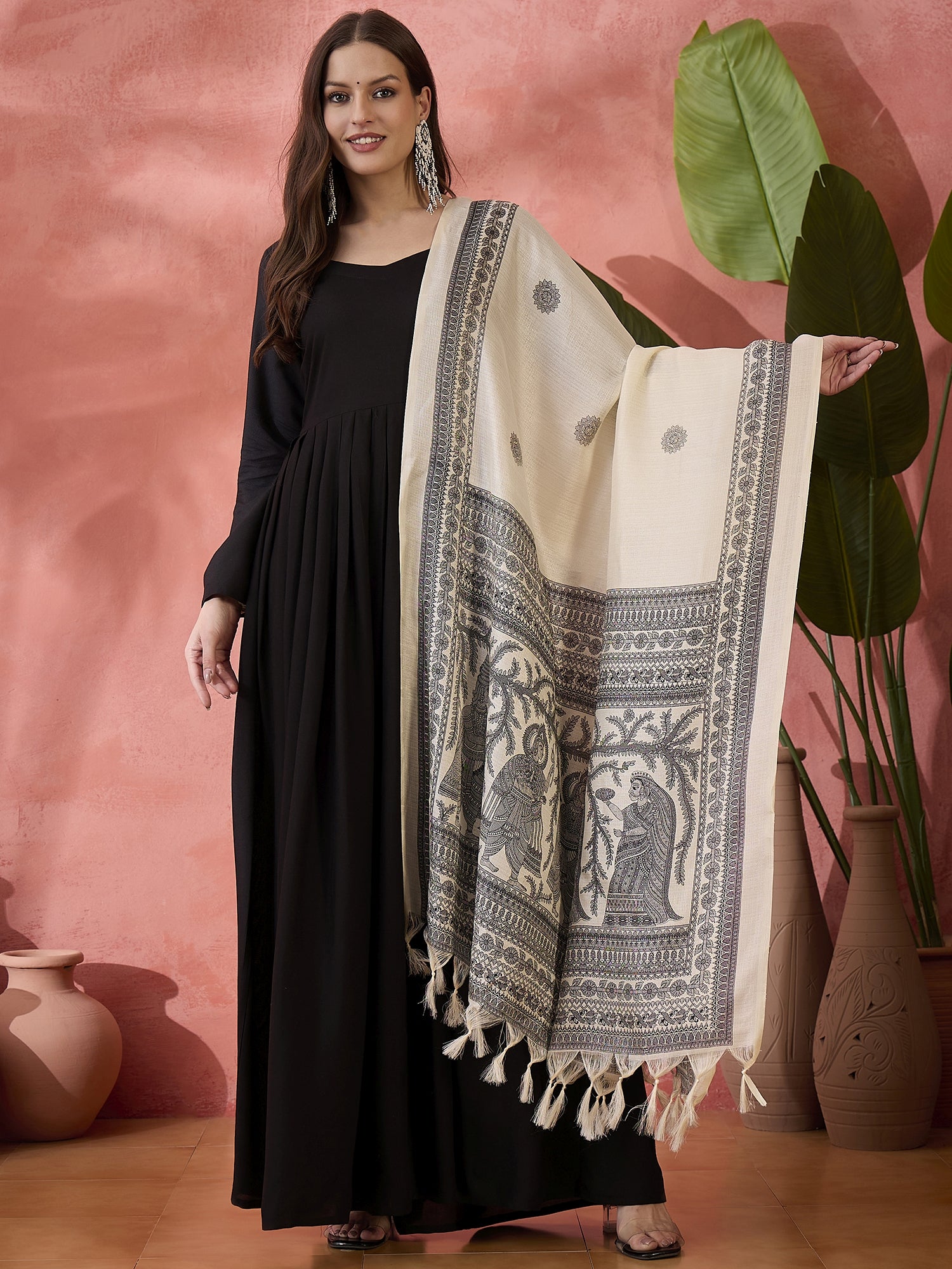 Black In Sweetheart Kurta With D2 Dupatta