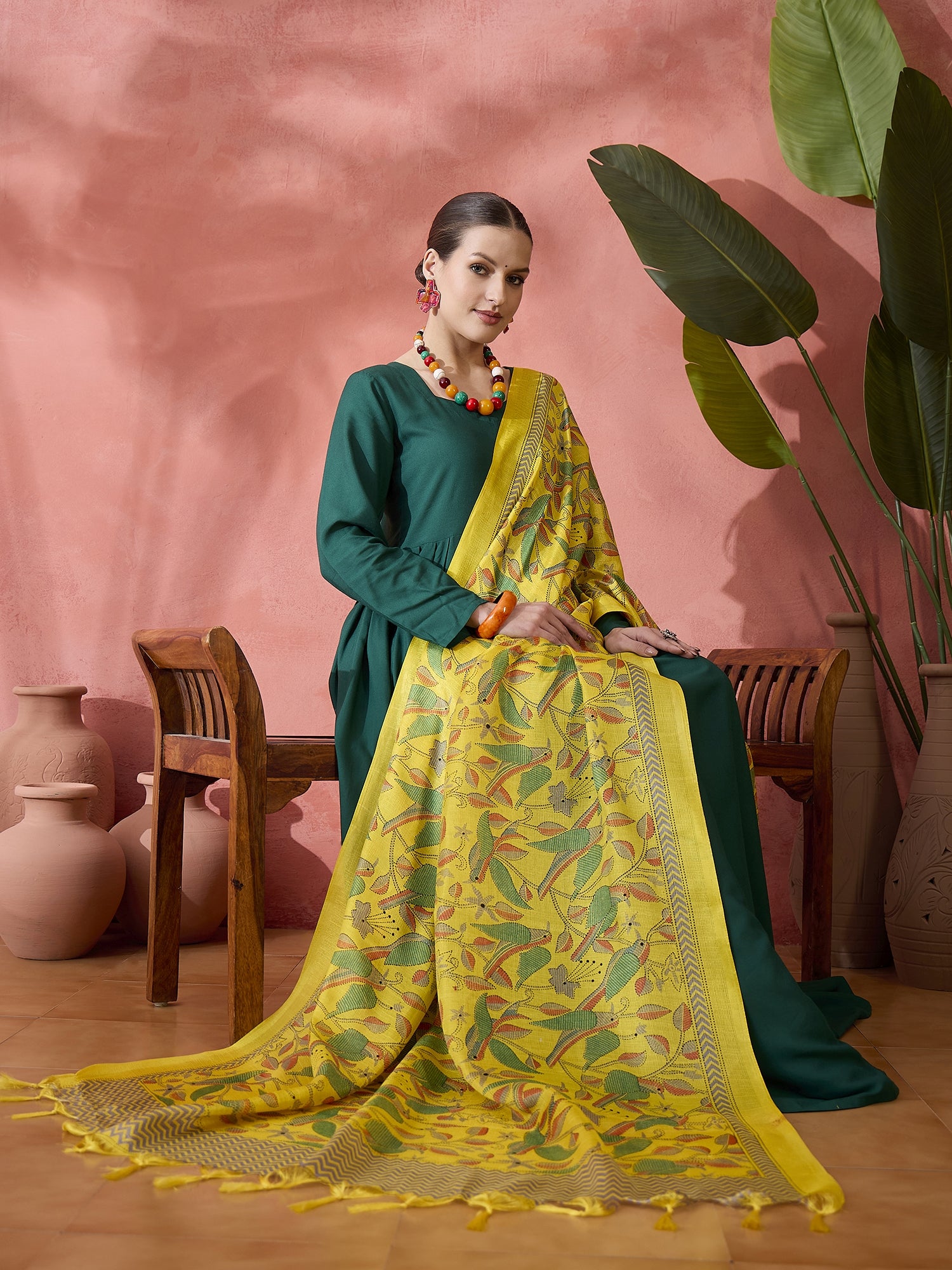 Green In Sweetheart Kurta With D24 Dupatta