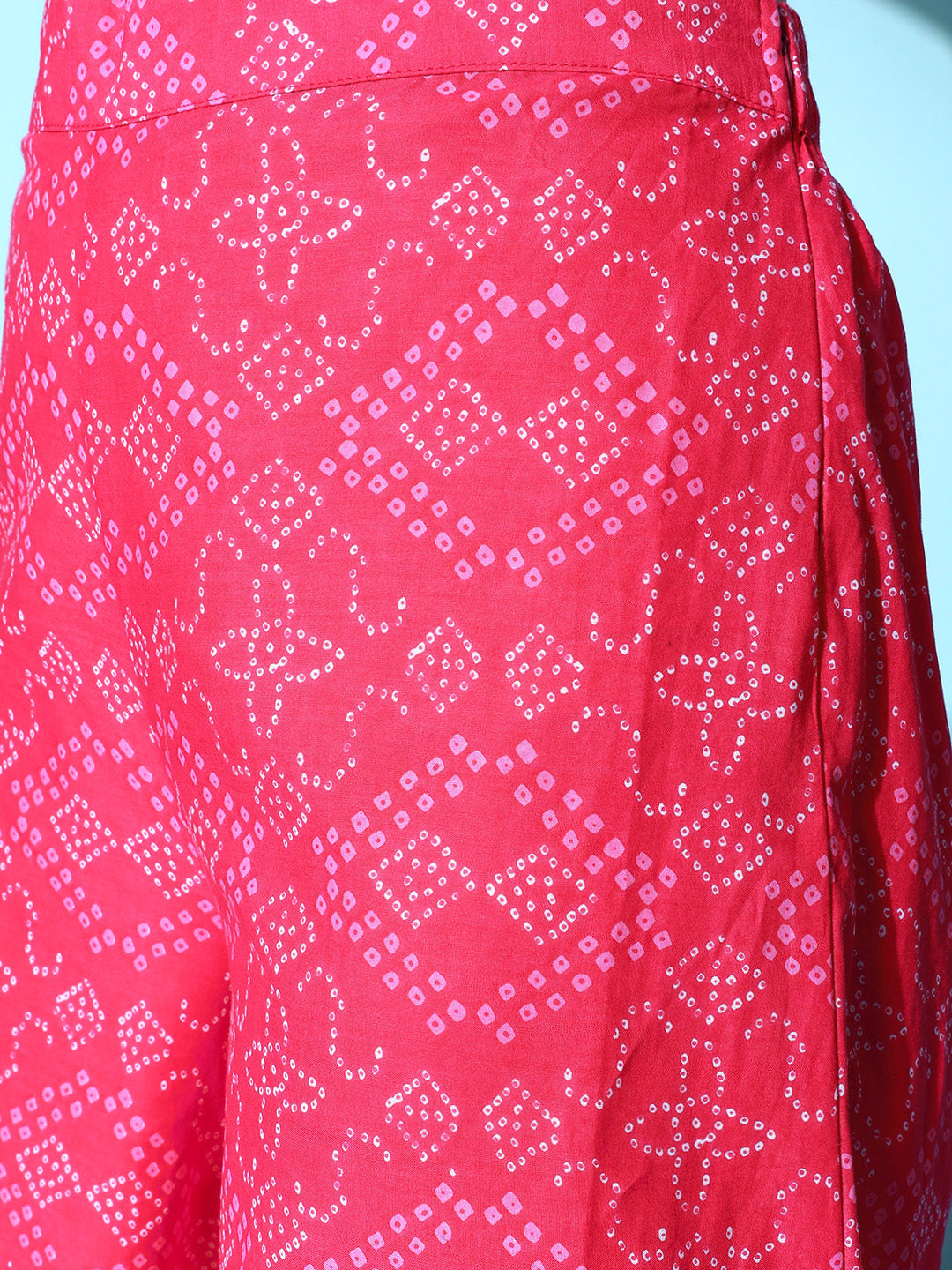 Pink Bandhani Strappy Kurta Set