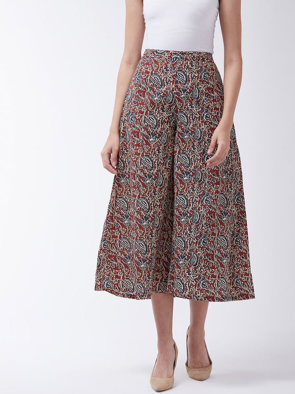 Buy Indya Blue Floral Flared Palazzo Pants online