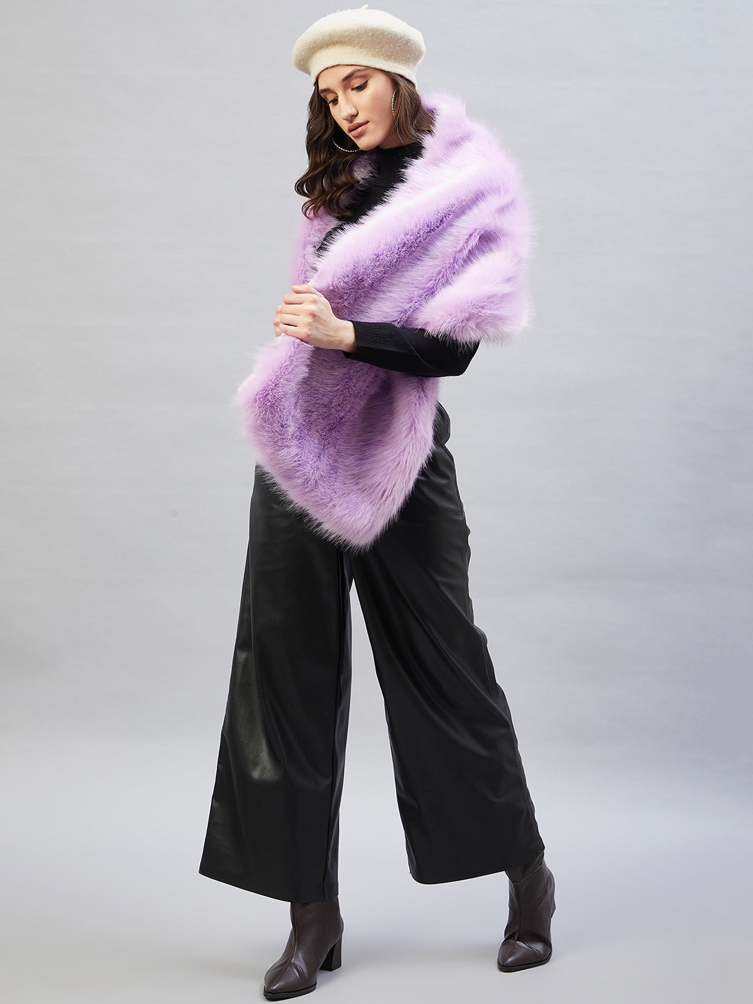 Mauve Fur Cape