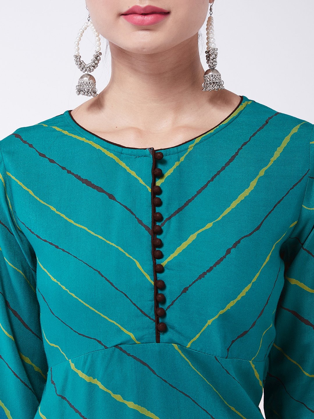 Green Lehriya Kurta Set Palazzo